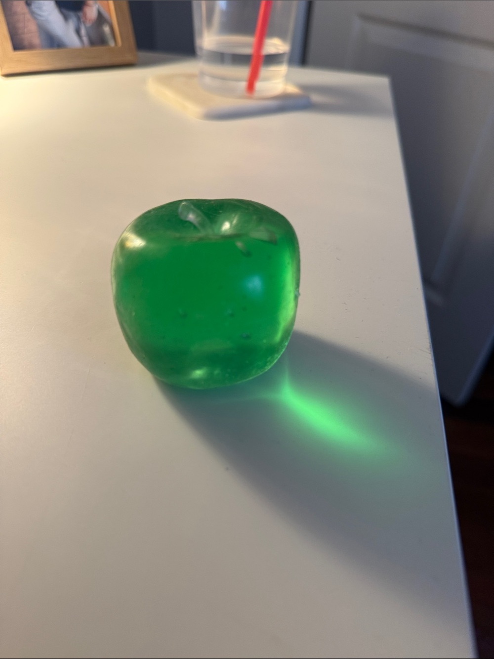 Green squishy Glass Apple